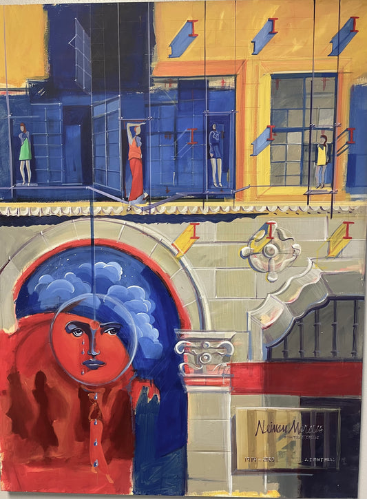 Commemorative painting of Neiman Marcus Store.